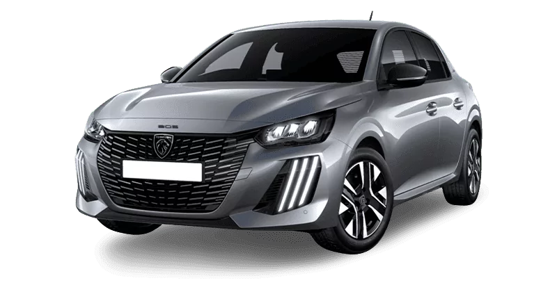 Renting Coches Peugeot 208-Puretech Allure 100 Gris Artense, Gris Selenium, Blanco Banquise