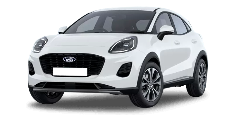 Renting Coches Ford Puma-EcoBoost MHEV Titanium Blanco, Plata Solar, Negro Agate