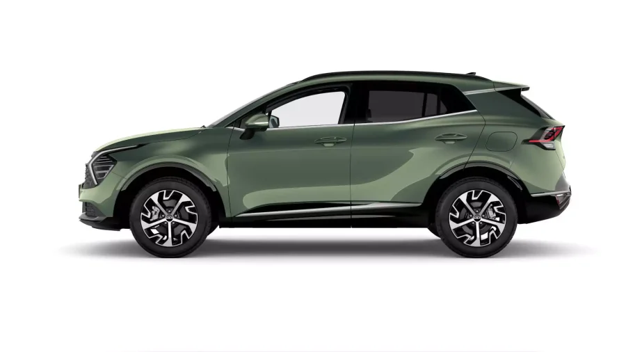 Renting Coches Kia Sportage1.6 HEV Drive Experience Green, Dark Penta Metal, Deluxe White