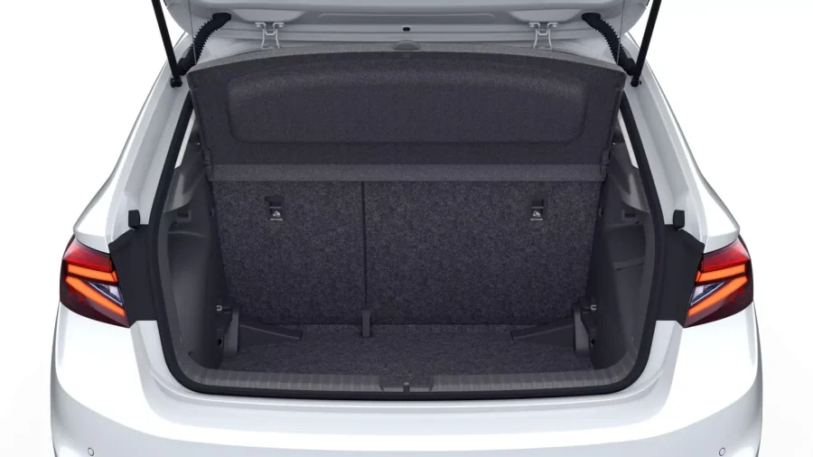 Renting Coches Skoda Fabia1.0 TSI DSG Selection Blanco Luna, Gris Graphite