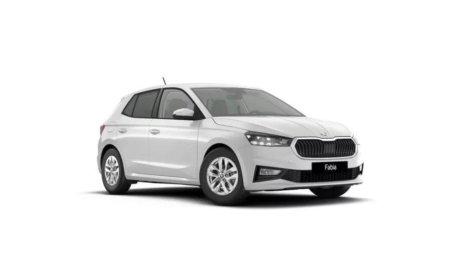 Renting Coches Skoda Fabia1.0 TSI DSG Selection Blanco Luna, Gris Graphite