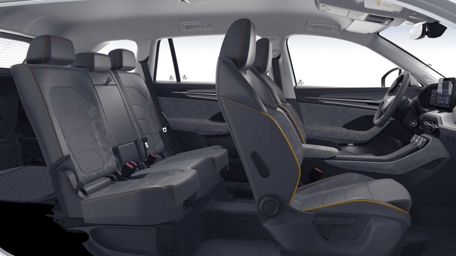 Renting Coches Skoda Kodiaq2.0 TDI DSG Selection Blanco Luna, Plata Brillante, Gris Graphite