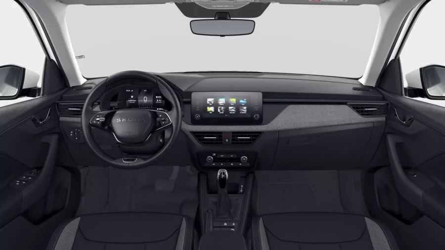 Renting Coches Skoda Kamiq1.5 TSI DSG Selection Blanco Luna, Plata Brillante , Gris Graphite