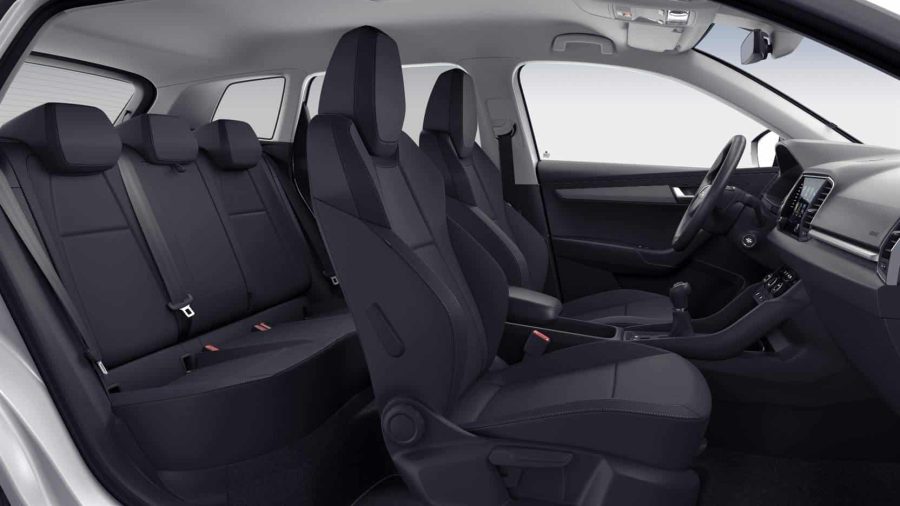 Renting Coches Skoda Karoq2.0 TDi DSG Selection 4×4 Blanco Luna, Gris Graphite