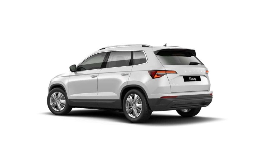 Renting Coches Skoda Karoq2.0 TDi DSG Selection 4×4 Blanco Luna, Gris Graphite