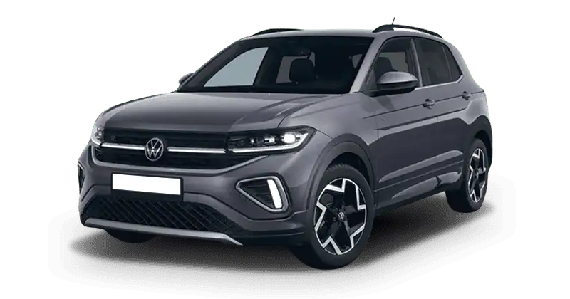 Renting Coches Volkswagen T-Cross1.0 TSI R-Line Gris, Plata, Blanco, Negro