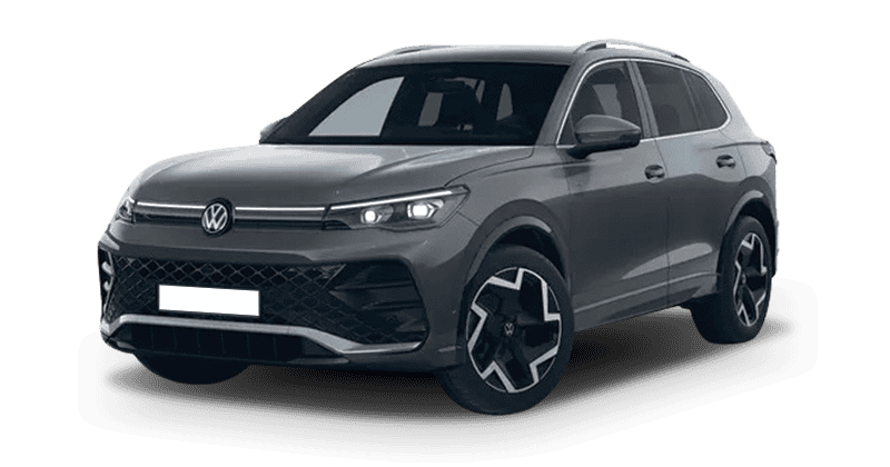 Renting Coches Volkswagen Tiguan-2.0 TDI DSG R-Line Gris Delfin, Blanco