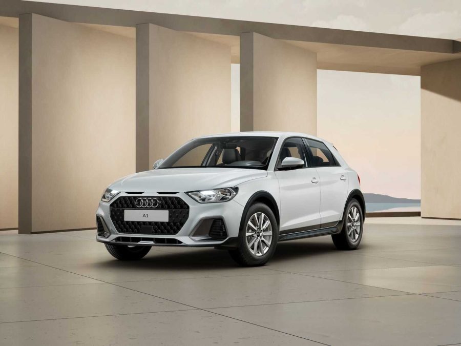 Renting Coches Audi A1Allstreet 30 TFSI 85kW S Tronic Blanco Glaciar, Gris Crono