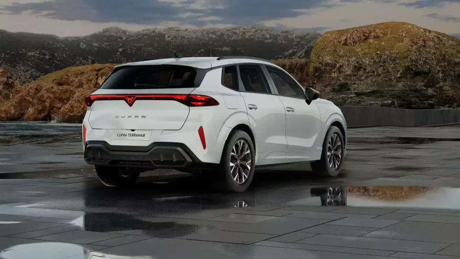 Renting Coches Cupra Terramar1.5 eTSI 110kW DSG Blanco Glacial (Metalizado), Gris Timanfaya (Metalizado)