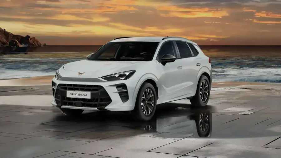 Renting Coches Cupra Terramar1.5 eTSI 110kW DSG Blanco Glacial (Metalizado), Gris Timanfaya (Metalizado)