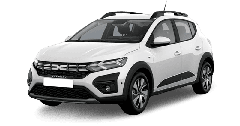 Renting Coches Dacia Sandero Stepway-Expression Go 74kW ECO-G Blanco Glaciar