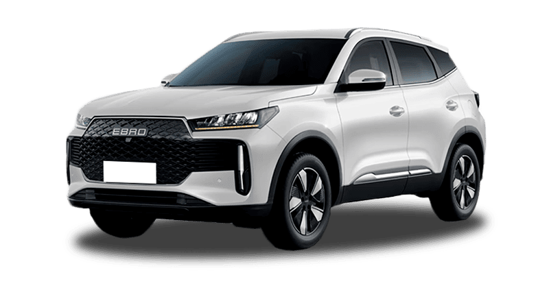 Renting Coches Ebro S400-1.5 DHE HEV Excellence CVT Blanco Khaki, Gris Phantom