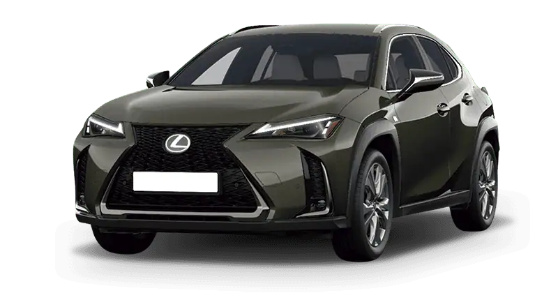 Renting Coches Lexus UX300h F Sport Legend Verde Oliva, Gris Berlín, Titanium, Negro Graphite, Blanco Nova, Azul Eléctrico, Copper Petra