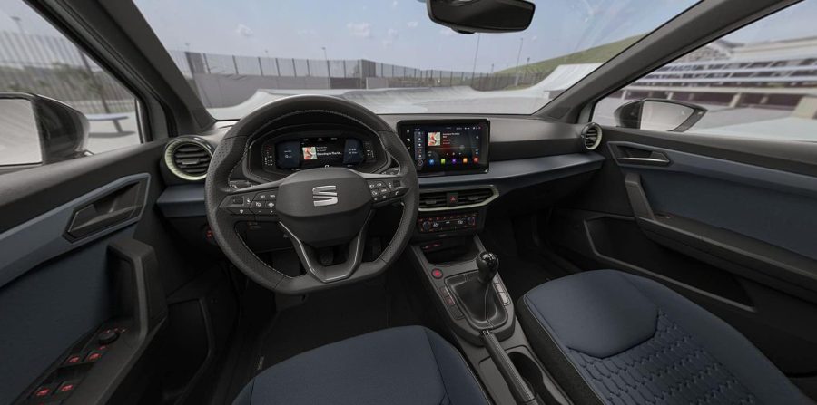 Renting Coches Seat Ibiza1.0 TSI 85kW Style+ Azul Fiord, Blanco