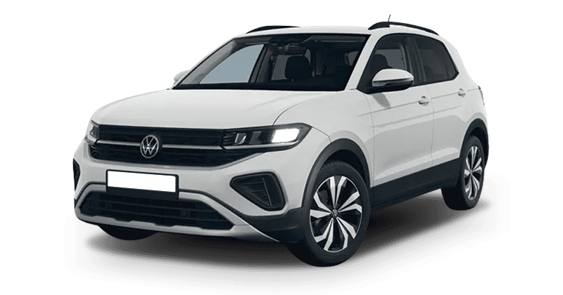 Renting Coches Volkswagen T-Cross1.0 TSI Man. Más Blanco, Negro