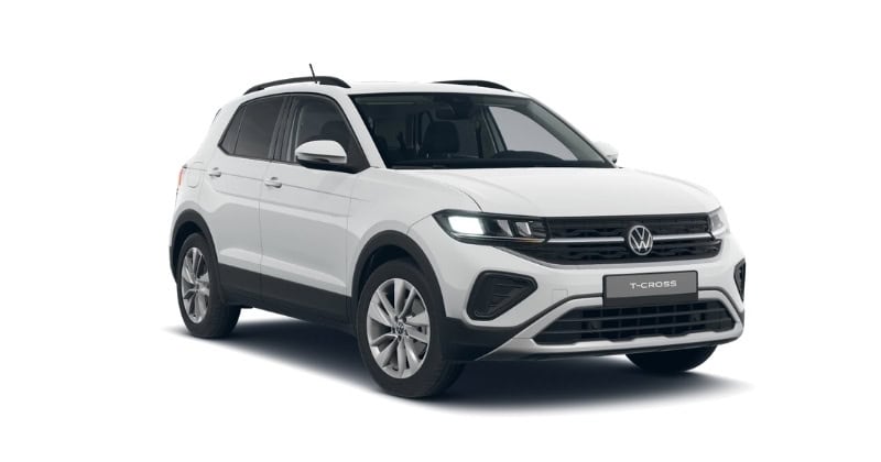 Renting Coches Volkswagen T-Cross1.0 TSI Man. Más Blanco, Negro