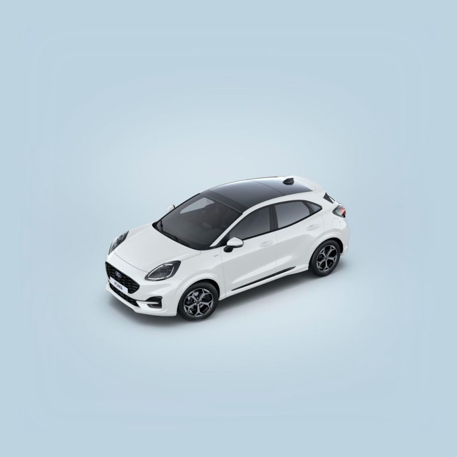 Renting Coches Ford Puma1.0 EcoBoost MHEV ST-Line Blanco, Gris Cactus