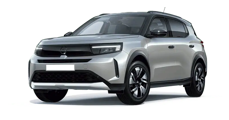 Renting Coches Opel Frontera1.2T XHT Hybrid eDCT6 107kW Ultimate Kristall Silver, Arktis White
