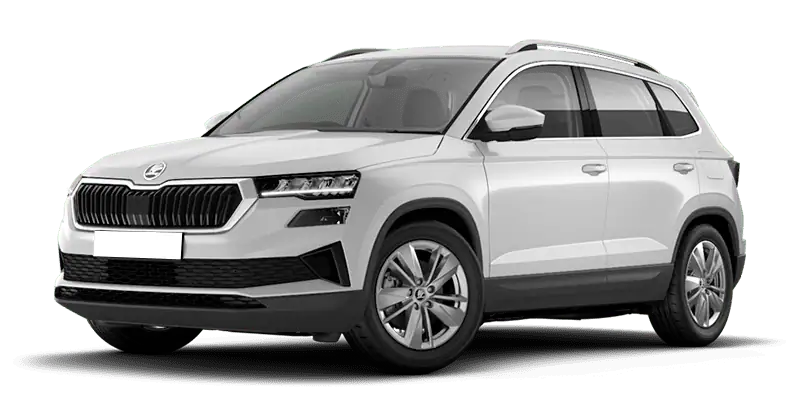 Renting Coches Skoda Karoq2.0 TDI DSG Selection Blanco Luna, Gris Graphite