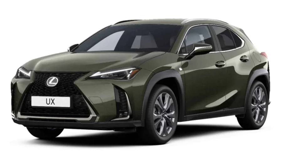 Renting Coches Lexus UX300h F Sport Legend Verde Oliva, Gris Berlín, Titanium, Negro Graphite, Blanco Nova, Azul Eléctrico, Copper Petra