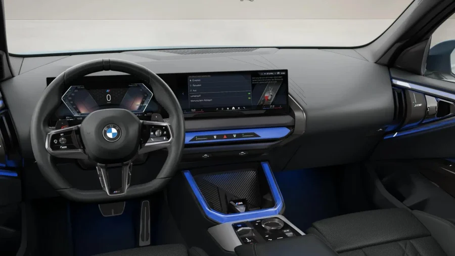 Renting Coches BMW X320d xDrive M Sport Arctic Race Blue, Black Sapphire