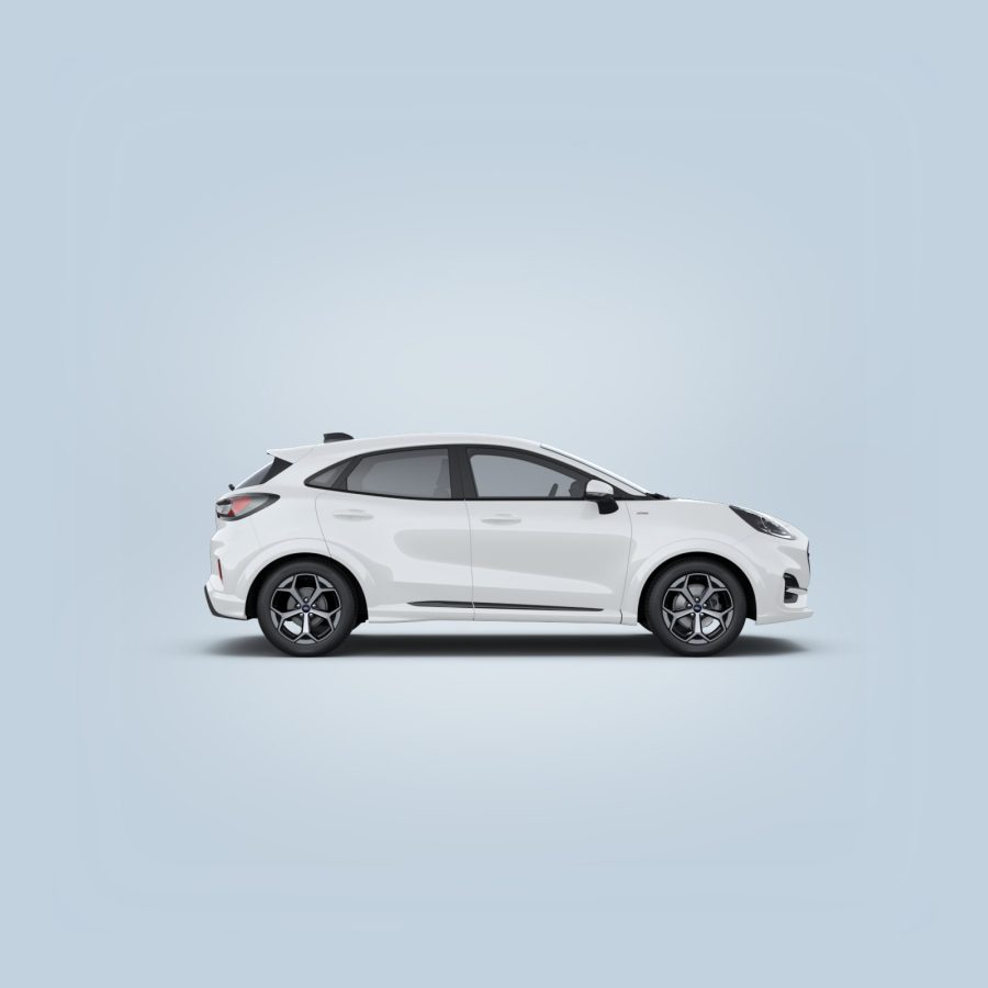 Renting Coches Ford Puma1.0 EcoBoost MHEV ST-Line Blanco, Azul Digital Aqua, Gris Cactus