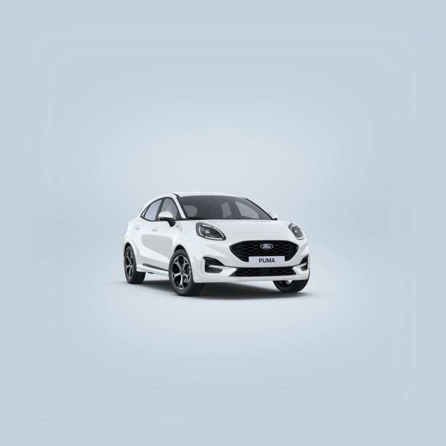 Renting Coches Ford Puma1.0 EcoBoost MHEV ST-Line Blanco, Azul Digital Aqua, Gris Cactus