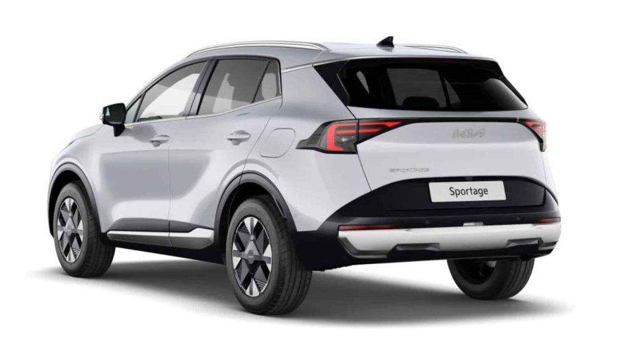 Renting Coches Kia Sportage1.6 T-GDi HEV Drive 4×2 Deluxe White, Lunar Silver, Dark Penta Metal