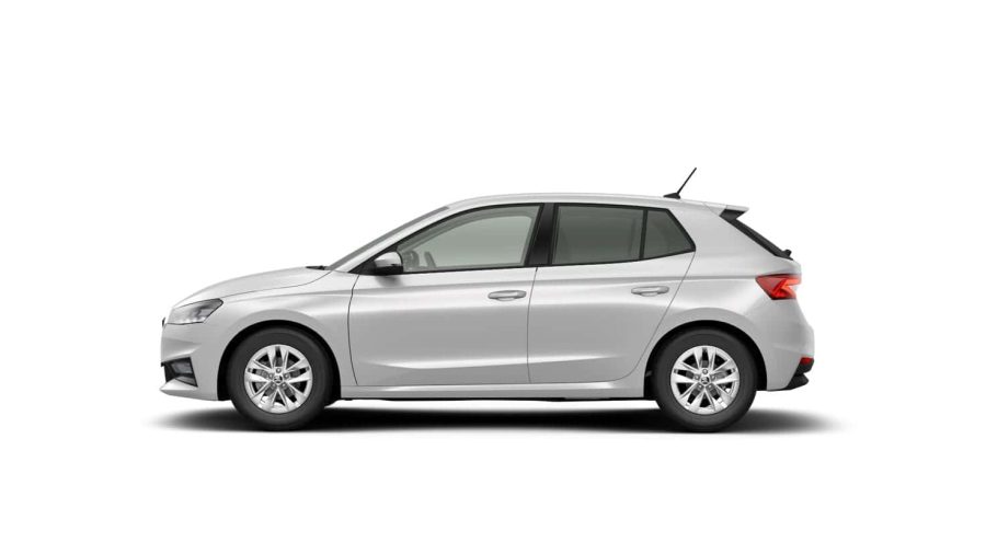 Renting Coches Skoda Fabia1.0 TSI DSG Selection Blanco Luna, Gris Graphite