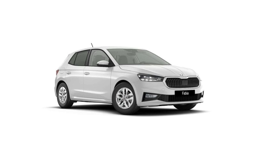 Renting Coches Skoda Fabia1.0 TSI DSG Selection Blanco Luna, Gris Graphite
