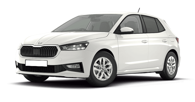 Renting Coches Skoda Fabia-1.0 MPI Selection Azul, Blanco